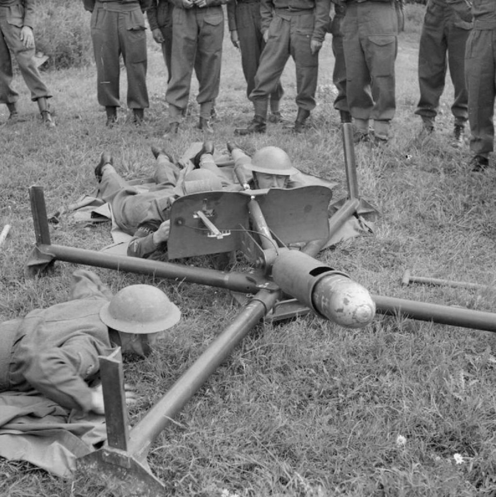 © IWM (H 12299) IWM Non Commercial Licence Men of the Saxmundham Home Guard prepare to fire a ‘Blacker Bombard’ during training, 30 July 1941.